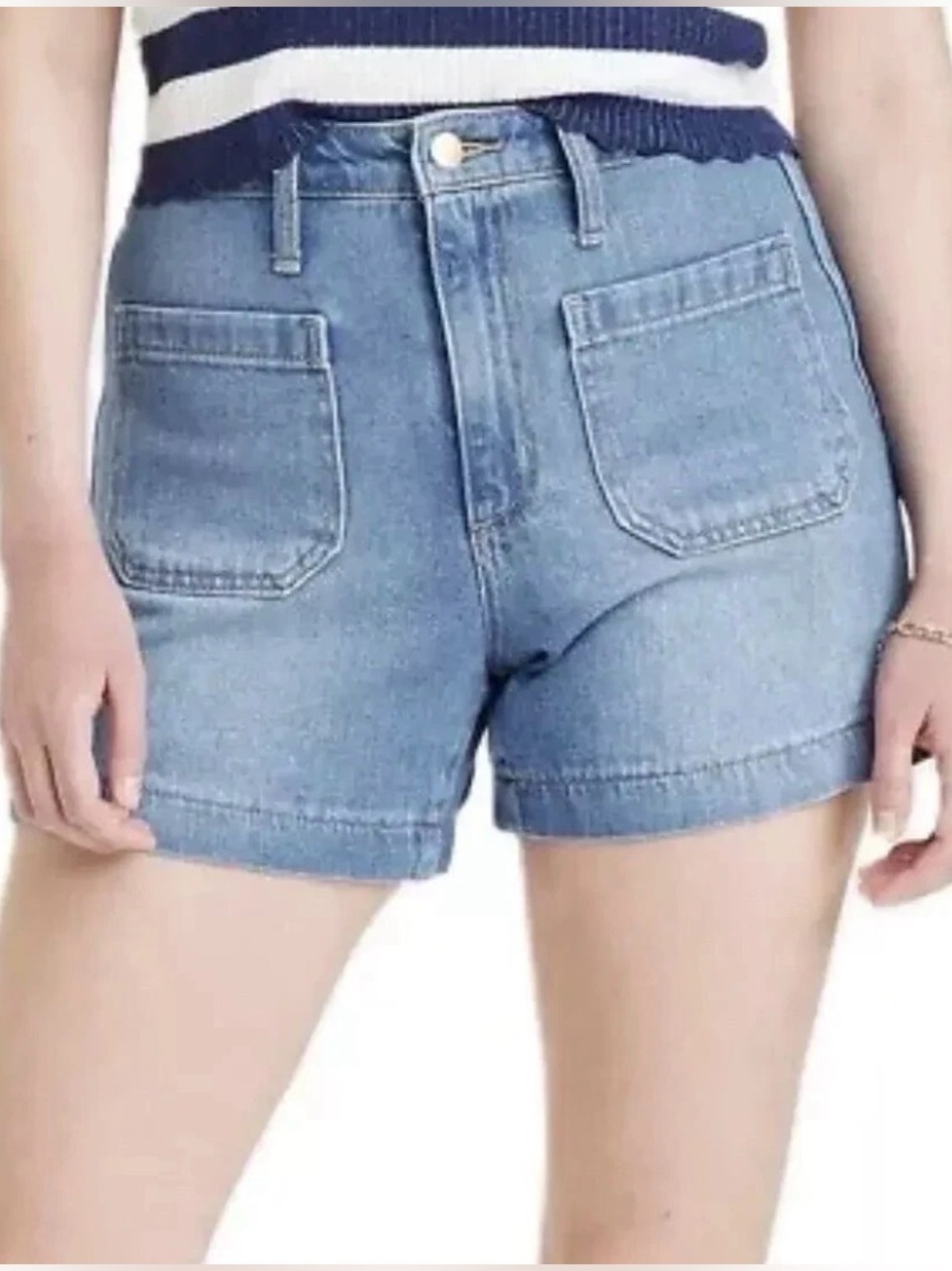 Women's Highest Rise A Line Denim Shorts